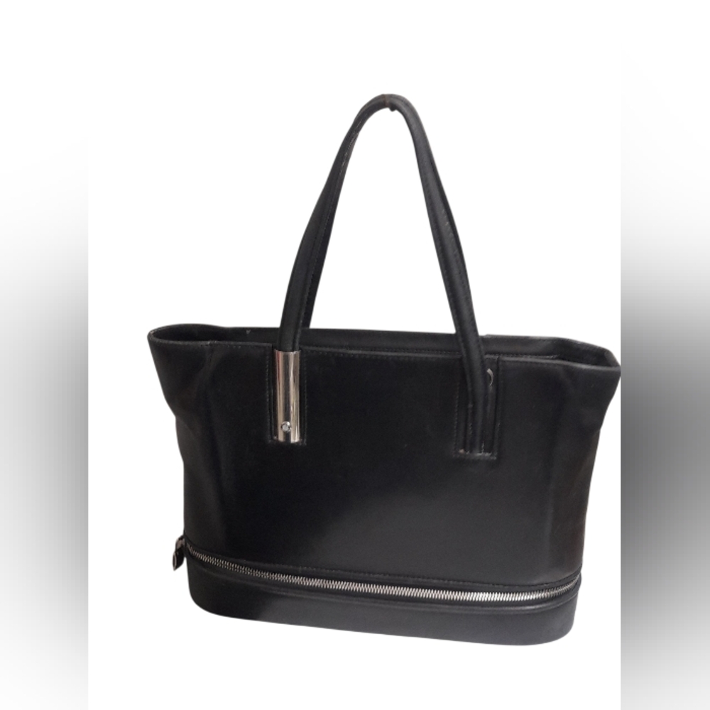 Authentic Mont Blanc Black Leather Hand Bag